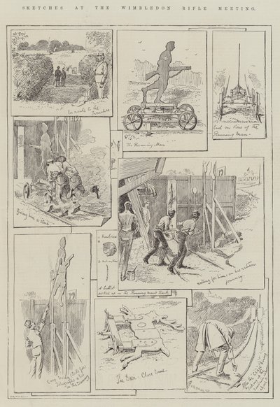 Croquis à la réunion de tir de Wimbledon - Alfred Courbould