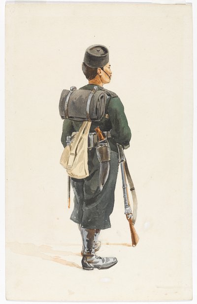 Fusilier du 4e régiment de Gurkha en ordre de marche, 1890 - Alfred Crowdy Lovett