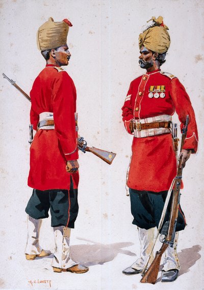 Soldats des 102e et 101e grenadiers du roi Edward, illustration de 