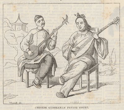 Gentlemen chinois jouant au court - Alfred Crowquill