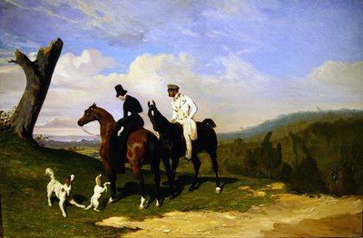 Une pause en promenade avec les chiens - Alfred Dedreux