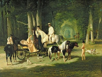 M. et Mme A Mosselman et leurs deux filles - Alfred Dedreux