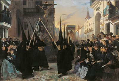 Une procession le long de la Calle Genova - Alfred Dehodencq