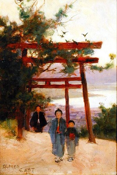 Sanctuaire Shin-to dans les bois, vers 1889 - Alfred East