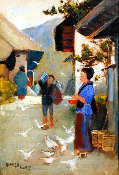 Village sur le To-kai-do, vers 1889 - Alfred East