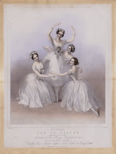 Le Célèbre Pas De Quatre composé par Jules Perrot, dansé au Théâtre de Sa Majesté - Alfred Edward (after) Chalon