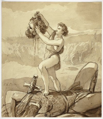 David et Goliath - Alfred Edward Chalon