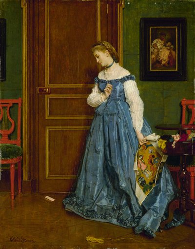 Hésitation, possiblement Madame Monteaux, c.1867 - Alfred Emile Stevens