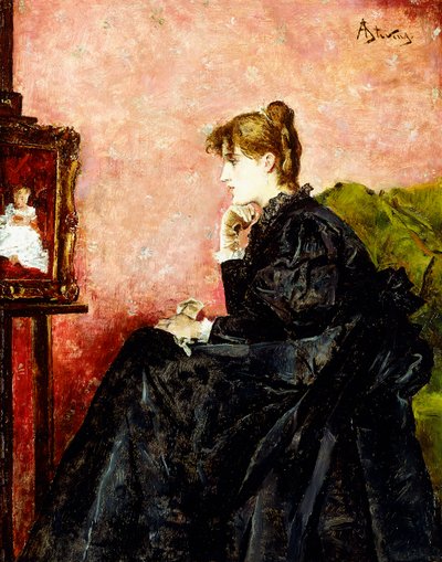 Dame en noir - Alfred Emile Stevens