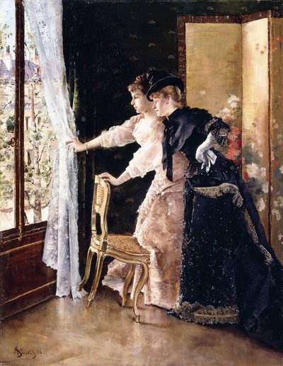 Regarder le fiancé passer, 1886 - Alfred Emile Stevens