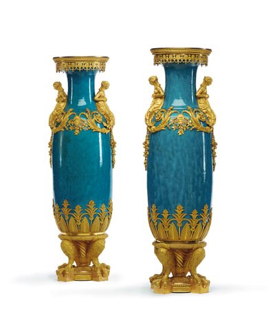 Paire de vases de style Louis XVI, troisième quart du XIXe siècle - Alfred Emmanuel Louis Beurdeley