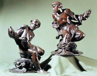 Paire de nus masculins classiques, conçus comme ornements de cheminée - Alfred George Stevens