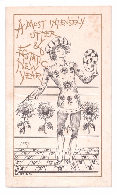 Carte de Nouvel An victorienne d