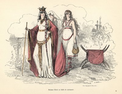 Clotilde, reine des Francs, en tenue de cérémonie, 5ème siècle - Alfred Grevin