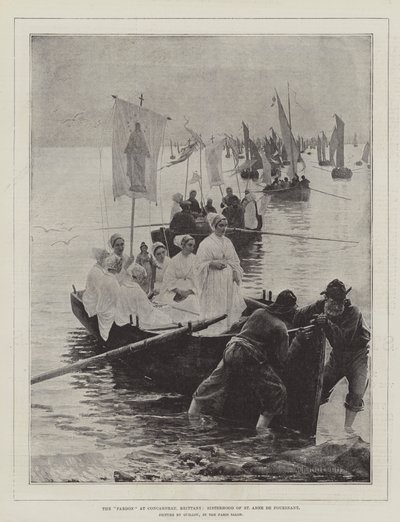 Le pardon à Concarneau, Bretagne, Sœur de Sainte Anne de Fouesnant - Alfred Guillou