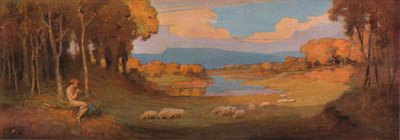 Panneau décoratif pour un piano en palissandre, vers 1900, 1903 - Alfred Hartley