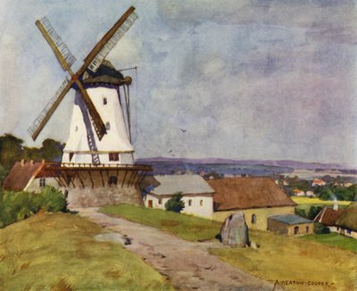 Danemark : Moulin de Dybbol, Sonderborg, sur le champ de bataille de 1864 - Alfred Heaton Cooper