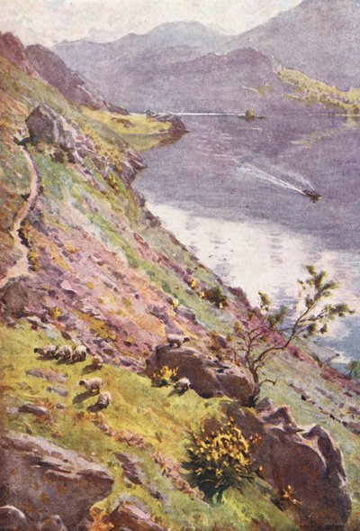 District des Lacs : Un chemin de montagne, Sandwick, Ullswater - Alfred Heaton Cooper