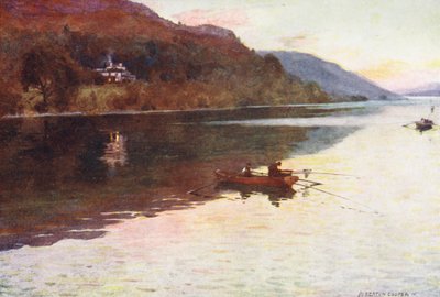 District des Lacs : Brantwood, Coniston Lake, pêche au saumon de fontaine - Alfred Heaton Cooper