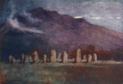 District des Lacs : Cercle de druides, près de Keswick, clair de lune - Alfred Heaton Cooper