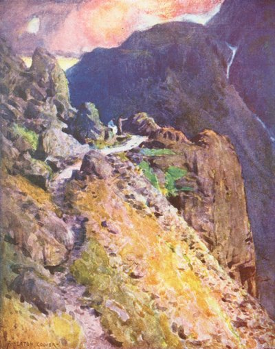 District des Lacs : Approchant le sommet du col de Styhead, Wastdale - Alfred Heaton Cooper