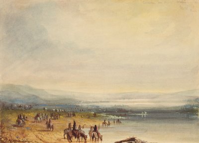 Caravane sur la rivière Platte, vers 1837 - Alfred Jacob Miller