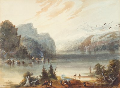 Chain Lake dans les Montagnes Rocheuses, c.1837 - Alfred Jacob Miller