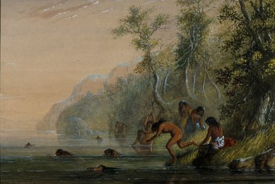 Femmes indiennes : baignade - Alfred Jacob Miller