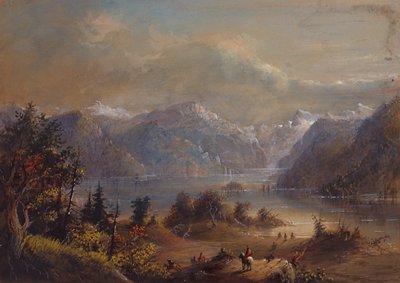Paysage lacustre, montagnes Wind River, vers 1837 - Alfred Jacob Miller