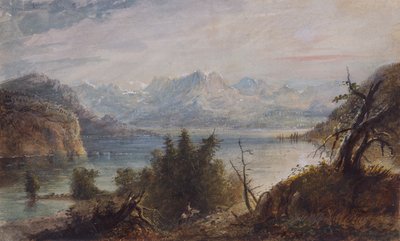 Lac, chaîne de montagnes Wind River, c.1837 - Alfred Jacob Miller