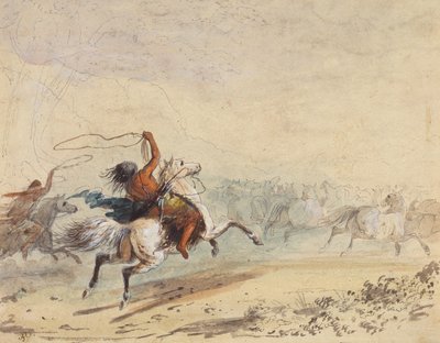 Lassoing des chevaux sauvages, vers 1837 - Alfred Jacob Miller