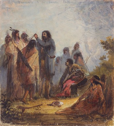 Cadeaux aux Indiens Serpents, vers 1837 - Alfred Jacob Miller