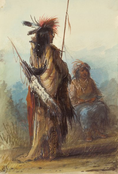 Shoshones, rivière Green, c.1837 - Alfred Jacob Miller