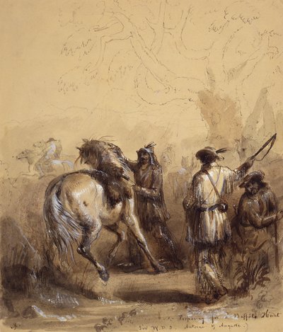 Sir W.D.S., Antoine et Auguste ou Préparation pour une chasse au bison, vers 1837 - Alfred Jacob Miller