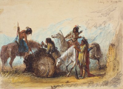 Prendre la côte de bosse, vers 1858 - Alfred Jacob Miller