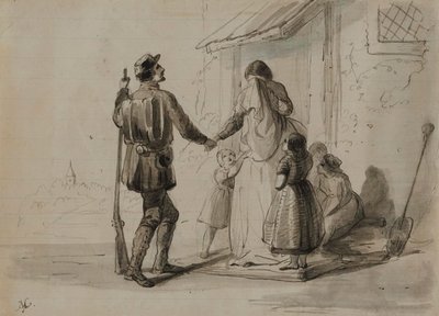 Guerre. Départ pour le front - Alfred Jacob Miller