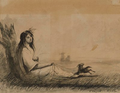 Femmes allongées avec un chien en laisse (d