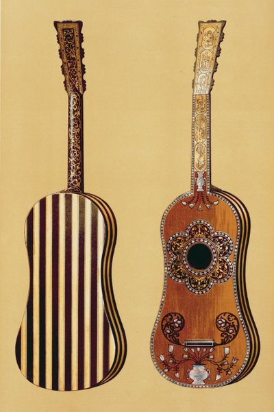 Guitare incrustée de nacre, de 