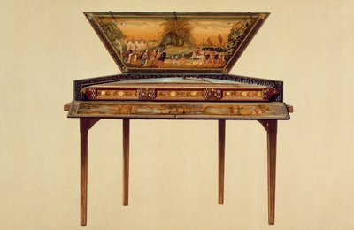 Dulcimer martelé dans une boîte de résonance peinte, XVIIIe siècle, de 