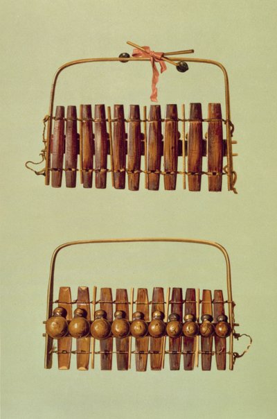 Marimba, vues de face et de dos, sud-africain, de 