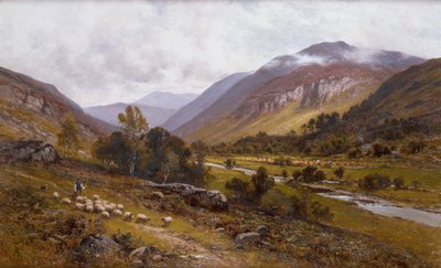 Une Vallée Fluviale avec un Paysage Montagneux au Loin - Alfred Jr. Glendening
