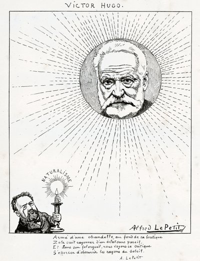 Caricature de Victor Hugo et Émile Zola (gravure) - Alfred Le Petit