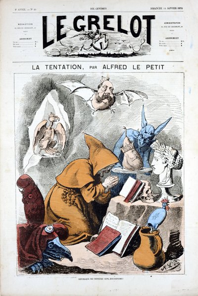 Couverture de Le Grelot, numéro 40, Satirique en Couleurs - Alfred Le Petit
