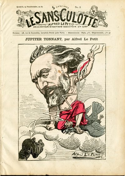 Couverture de « Les Sans-Culottes », numéro 2, satirique en couleurs - Alfred Le Petit