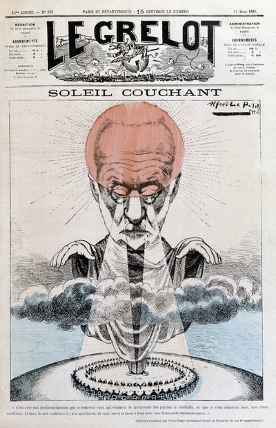 Soleil couchant : Victor Hugo - par Alfred Le Petit, dans « Le Grelot » du 11/03/1883 - Alfred Le Petit