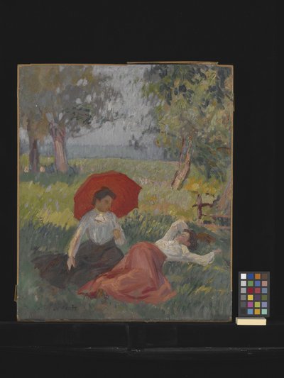 Deux femmes se reposant dans un paysage - Alfred Le Petit