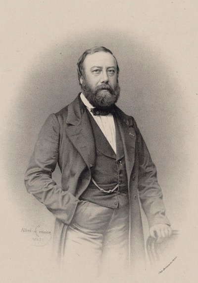 Portrait du compositeur et chansonnier Gustave Nadaud 1820-1893 - Alfred Lemoine