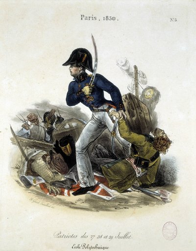 Polytechnicien pendant la révolution de 1830 par Lemercier - Alfred Leon Lemercier
