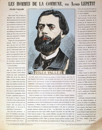 Jules Vallès, journaliste français, auteur et membre de la Commune de Paris, 1871 - Alfred Lepetit