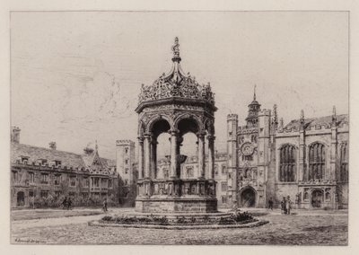 Cambridge : La grande cour du Trinity College - Alfred Louis Brunet Debaines